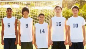 Members Of Male High School Soccer Team